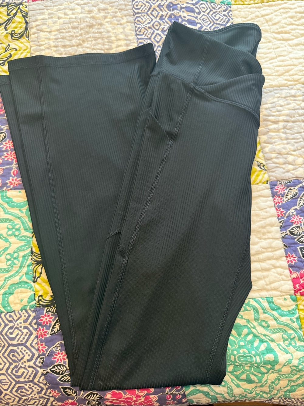 Fabletics Black Ribbed Stretch Pants